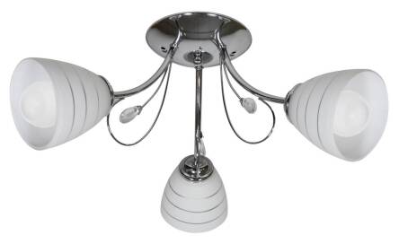 Candellux SIMPLI 33-63847plafon lampa sufitowa 3x40W E27 chrom z kryształkiem+klosz z paskiem 54cm WM