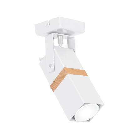 Milagro VIDAR WHITE MLP5405 reflektor stropowy natynkowa biała metal+drewno 1xGU10 20cm