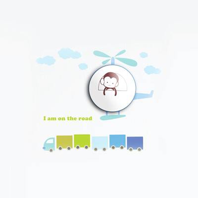 Milagro HELICOPTER ML144 kinkiet lampa ścienna dziecięca naklejka helikopter LED 0,6W 26cm