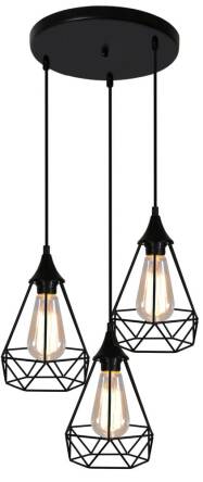 Candellux GRAF 33-62918 lampa wisząca czarna druciana 3X60W E27 43cm