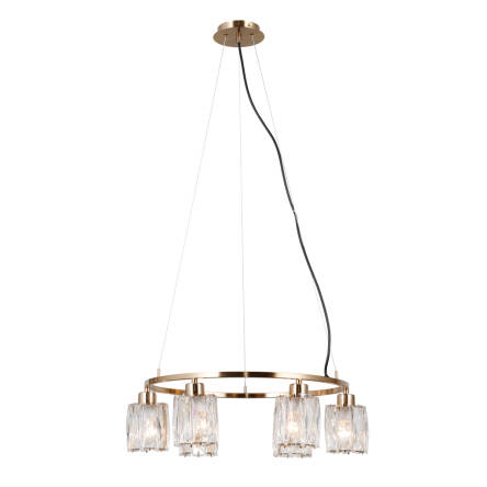 Italux Simona PND-40814-6-HBR lampa wisząca złota, kryształy E14 53cm