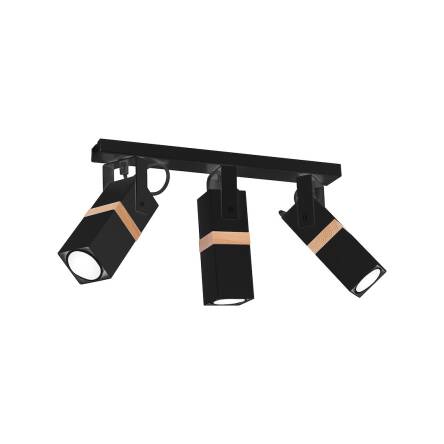 Milagro VIDAR BLACK MLP5402 listwa oświetleniowa metal / drewno czarny 3xGU10 60cm