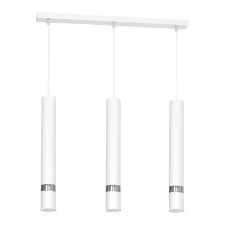 Milagro JOKER WHITE MLP1348 lampa wisząca biała obudowa połączona ze srebrnymi elementami 3xGU10 60cm