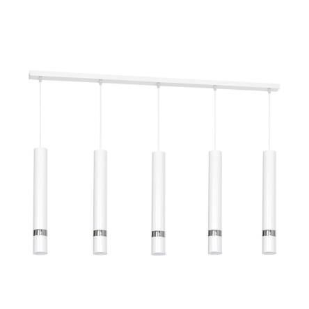 Milagro JOKER WHITE MLP1412 lampa wisząca biała obudowa połączona ze srebrnymi elementami 5xGU10 90cm 