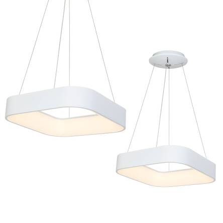 Milagro ASTRO WHITE ML569 lampa wisząca metalowa akryl biała kwadrat regulowana wysokość 24W LED 4000K 50cm