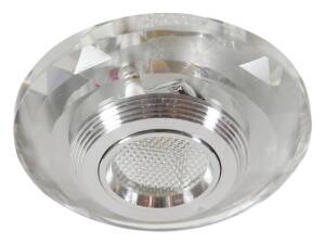 Candellux SS-36 AL/TR oprawa do wbudowania stropowa 3W LED COB 230V wielokąt stożkowa szlifowana szkło transparentne 7,4cm