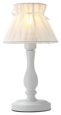 Candellux ZEFIR 41-73815 lampa stołowa abażur z organzy biały 1X40W E27 20 cm