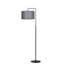 Emibig TRAPO LP1 BLACK / GREY 570/3 lampa podłogowa czarna duży szary abażur tkanina 1x60W E27 150cm