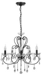 Candellux AURORA 35-73730 żyrandol czarny kryształy 5x40W E14 57cm