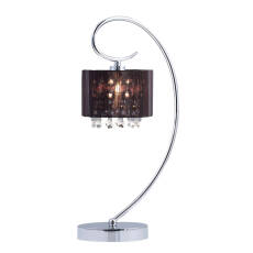 Italux lampa stołowa czarna Span MTM1583/1 BL abażur kryształy