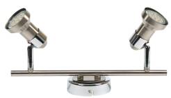 Candellux ARKON 92-59581 oprawa oświetleniowa nikiel mat+chrom metalowy klosz 2X50W GU10 33cm