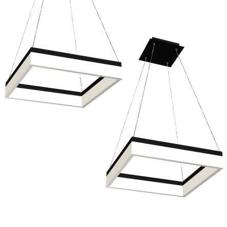 Milagro NERO ML081 lampa wisząca czarna kwadratowa 32W LED 4000K 41,5cm