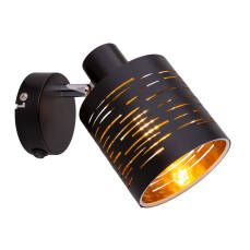 Globo TUNNO 15342-1 kinkiet lampa ścienna czarna czarno-złoty 1xE14 15W 10cm