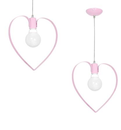 Milagro AMORE PINK MLP9953 lampa wisząca metalowa różowy serce 1xE27 31cm